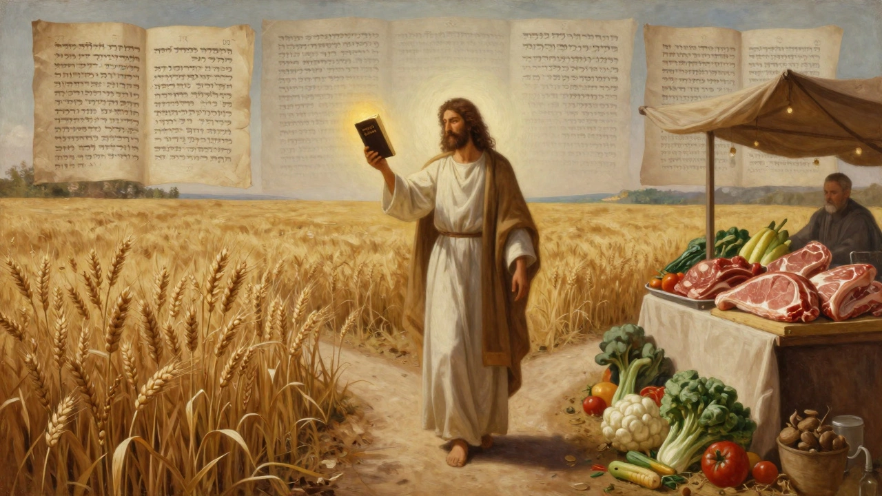 Artistic depiction of biblical freedom in food choices