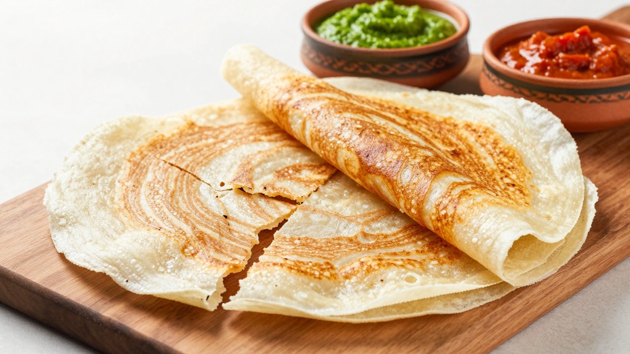 Comparison of crispy thin dosa and thick spongy masala dosa